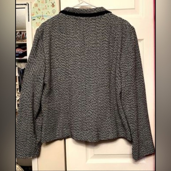 Jones Studio Separates Blazer Jacket Fully Lined Black-Gray Checks Size 14 - Picture 4 of 7